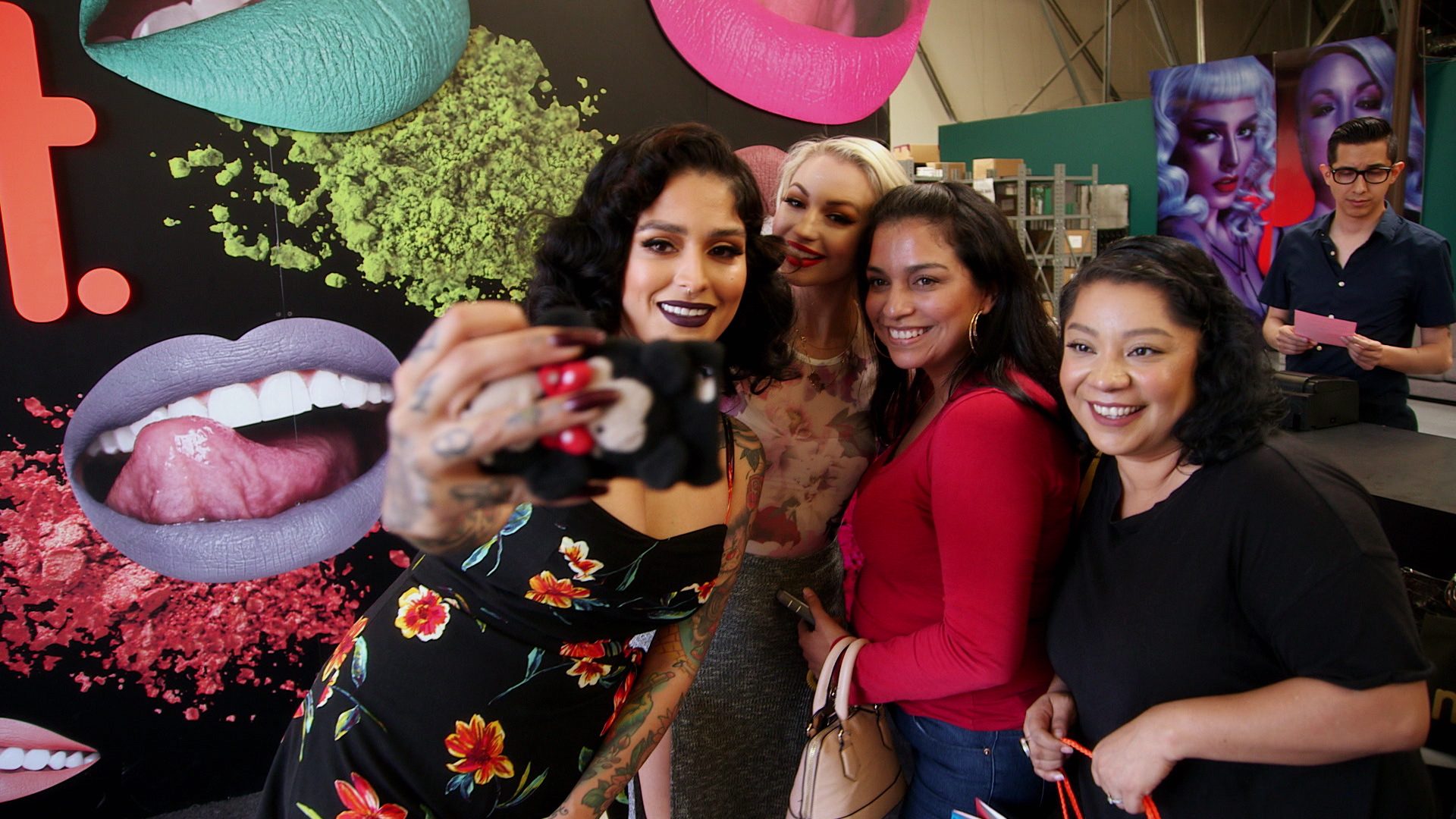 Lora Arellano, Dana Bomar, Co-Founders, CEOs, Makeup Besties, Beauty Business Partners, Female Entrepreneurs, Melt Cosmetics, Selfie With Fans At BBQ Sale, Lipstick Empire, Stage 13 Original, stage13network