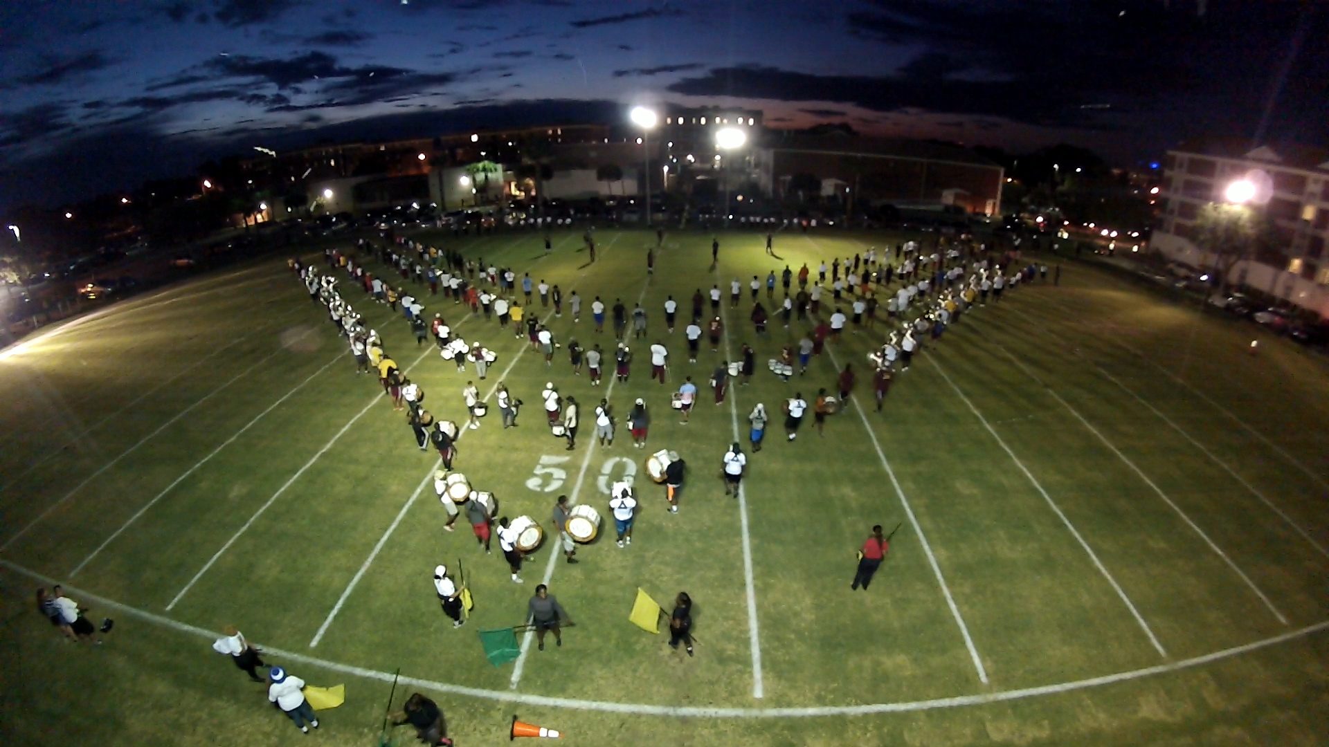 Aerial View Of Band Formation, Bethune-Cookman University, BCU, Marching Wildcats, Marching Orders, Stage 13 Original, stage13network